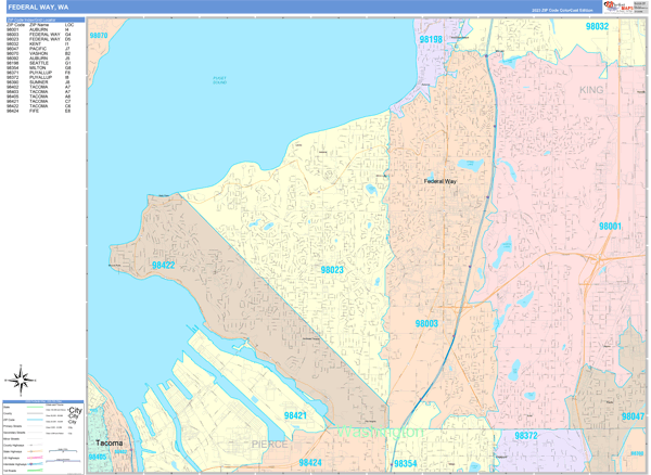 Federal Way Wall Map